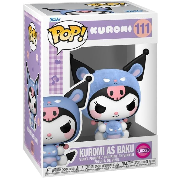 Funko Pop! Hello Kitty (111) Kuromi As Baku (Flocked) - Vinyl Figure 9cm