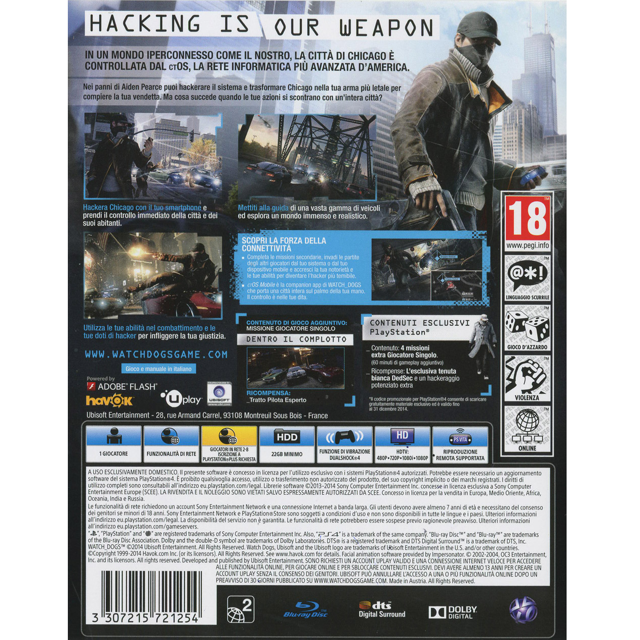 Watch Dogs D1 Special Edition Ps4 Gioco Italiano Playstation 4 Pal Nuovo