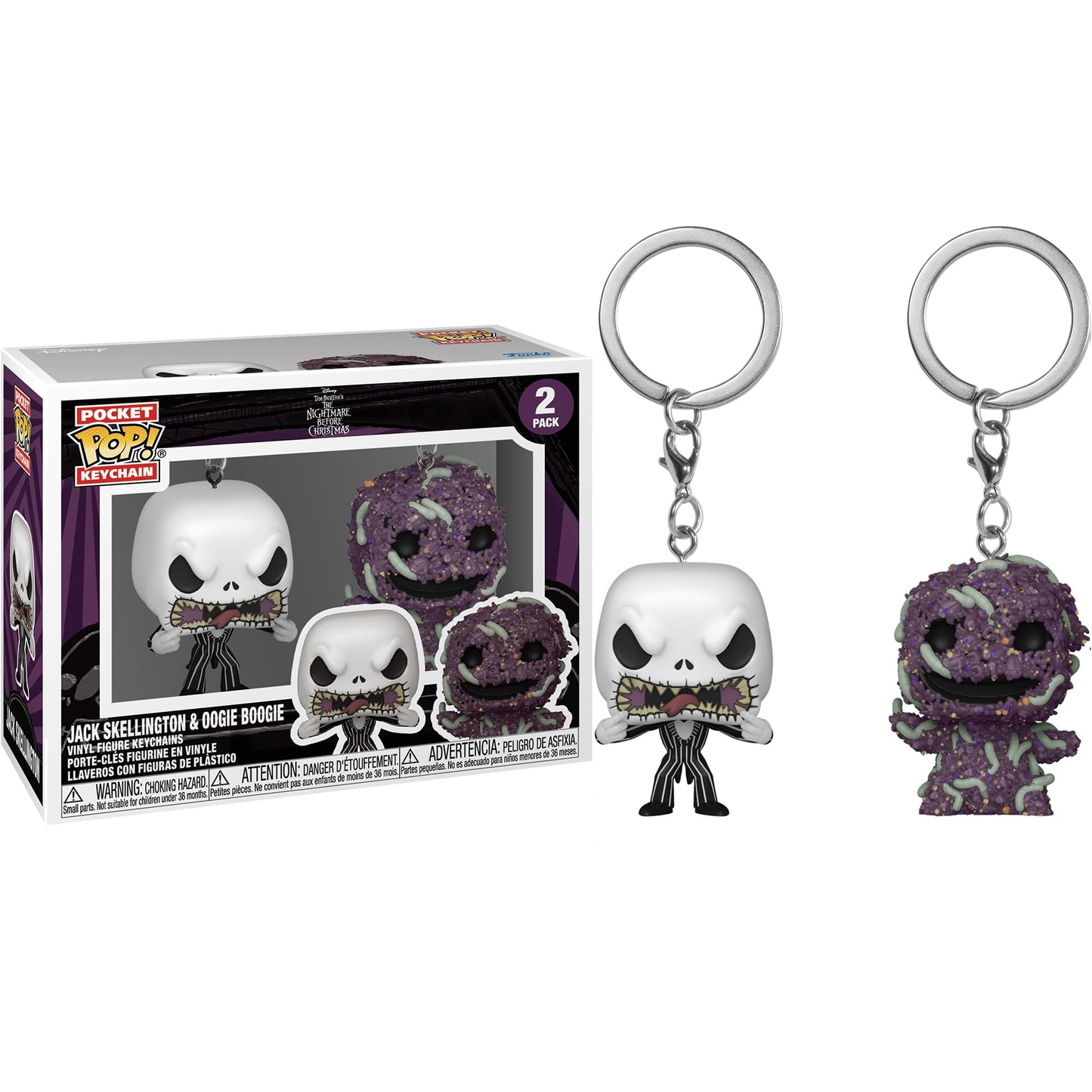 Funko Pop! Pocket Keychain 2 pack The Nightmare Before Christmas - Jack Skellington & Oogie Boogie Vinyl Figure 4cm