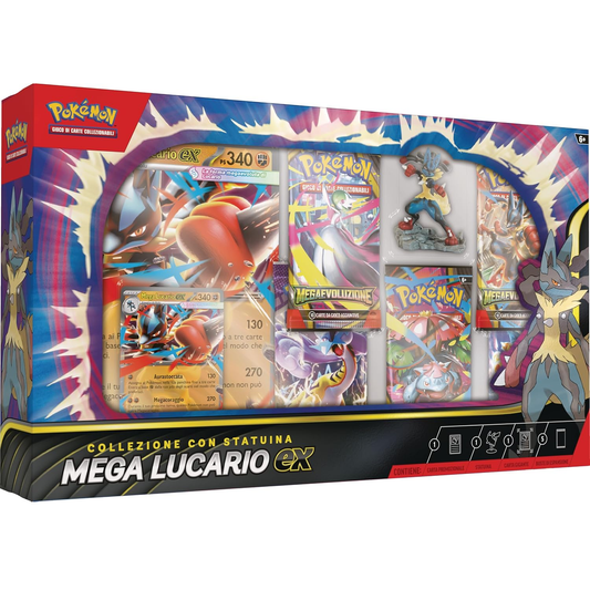 Pokémon: Collezione Con Statuina Mega Lucario-ex & Cinque Buste Di Espansione