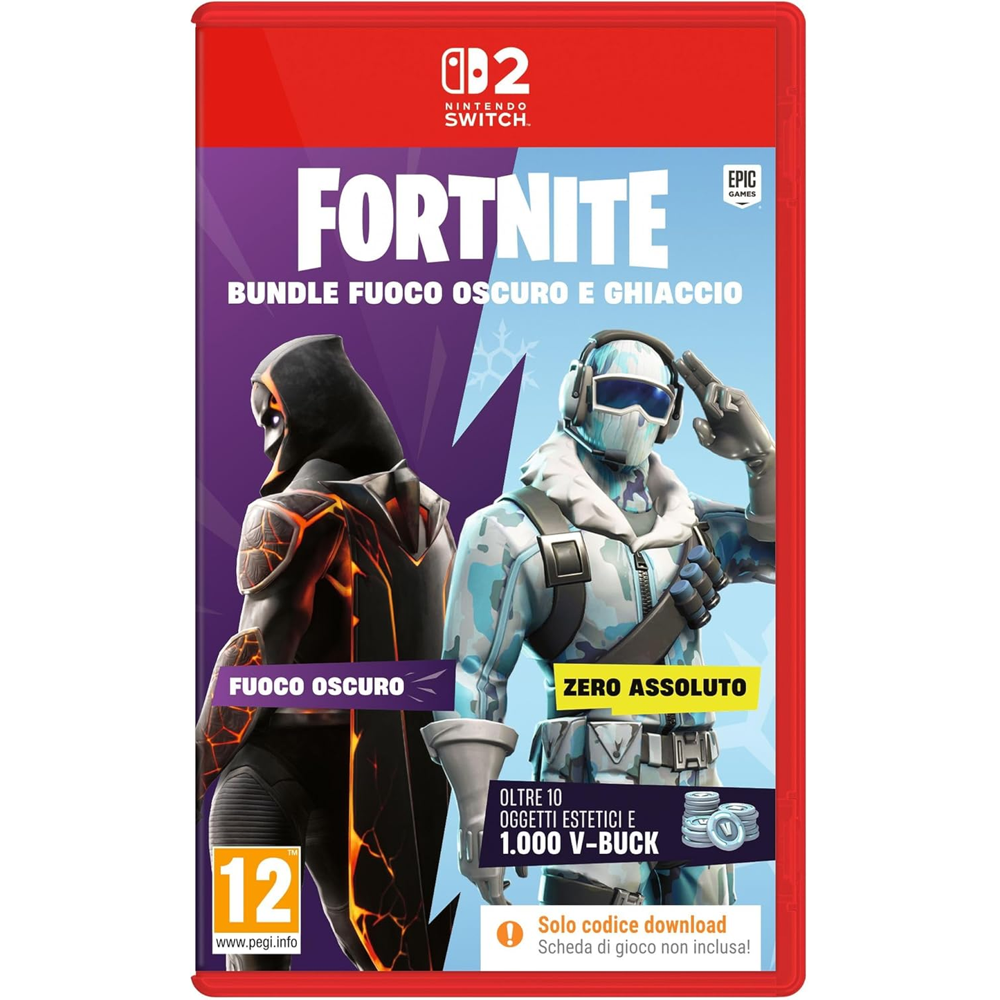Fortnite Bundle Fuoco Oscuro e Ghiaccio Gioco Nintendo Switch 2 PAL Italiano Nuovo Sigillato