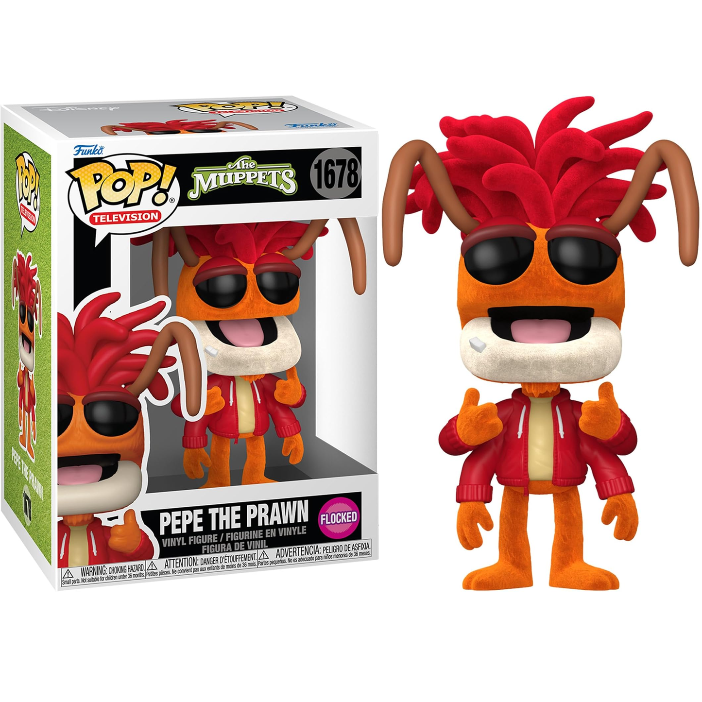 Funko Pop! Television The Muppets - (1678) Pepe The Prawn (Flocked) Figure 9cm