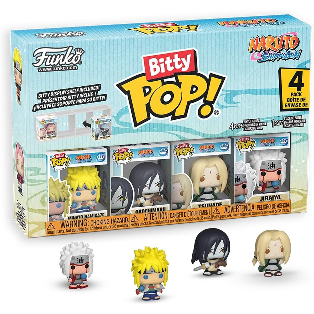 Funko Bitty Pop! Naruto Shippuden (4 Pack) w/ Bitty Display - Mini Vinyl Figure 2cm