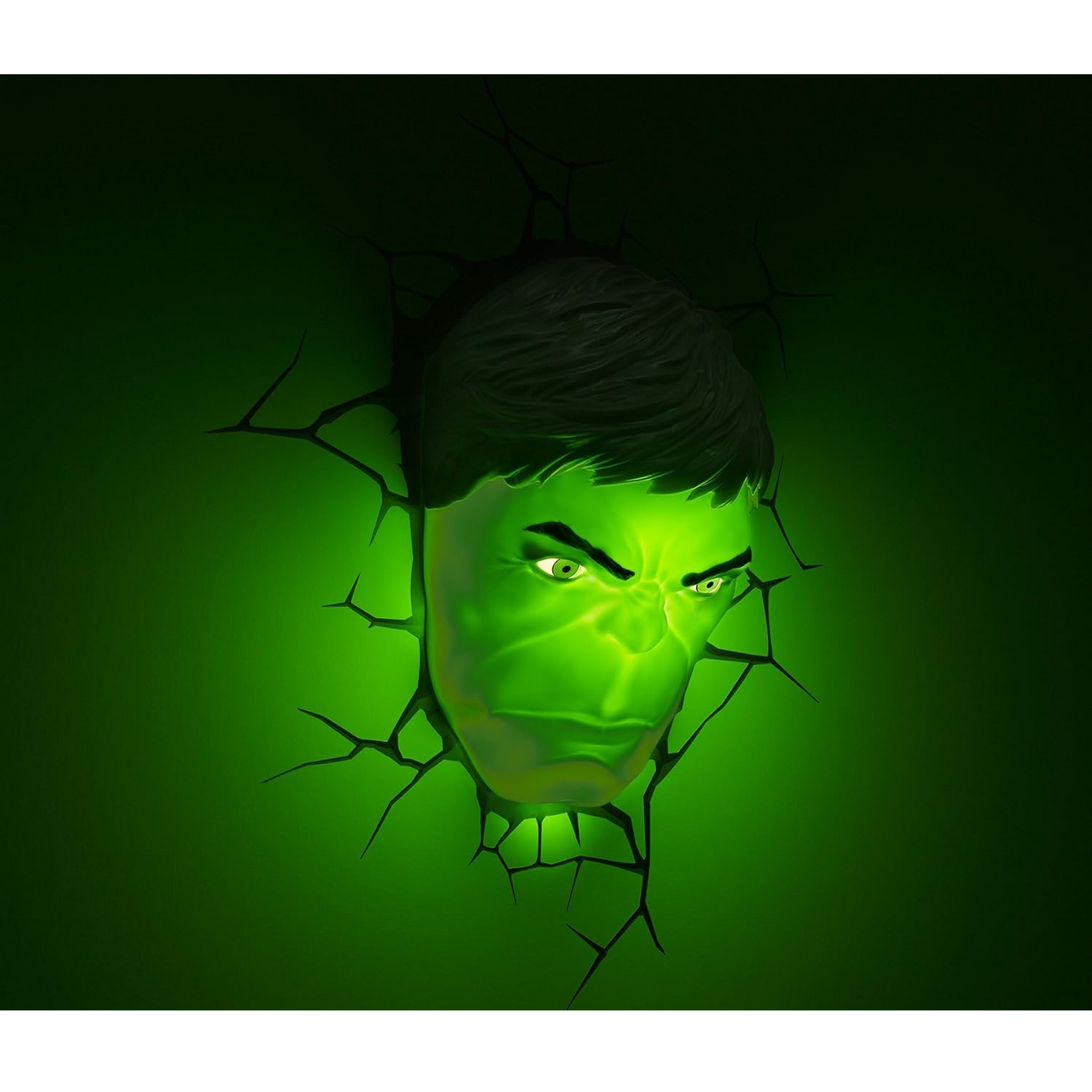 Marvel Avenger Lampada Muro Hulk Face 3D Deco Light Led Bulbs + Crack Sticker