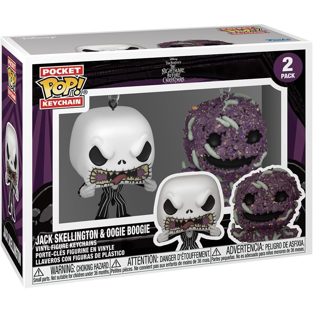 Funko Pop! Pocket Keychain 2 pack The Nightmare Before Christmas - Jack Skellington & Oogie Boogie Vinyl Figure 4cm