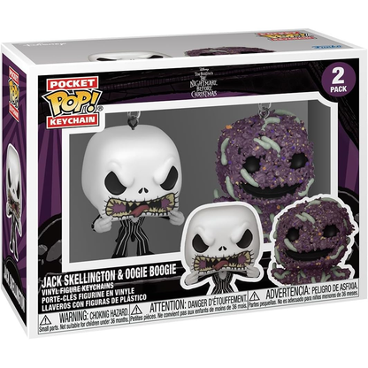 Funko Pop! Pocket Keychain 2 pack The Nightmare Before Christmas - Jack Skellington & Oogie Boogie Vinyl Figure 4cm
