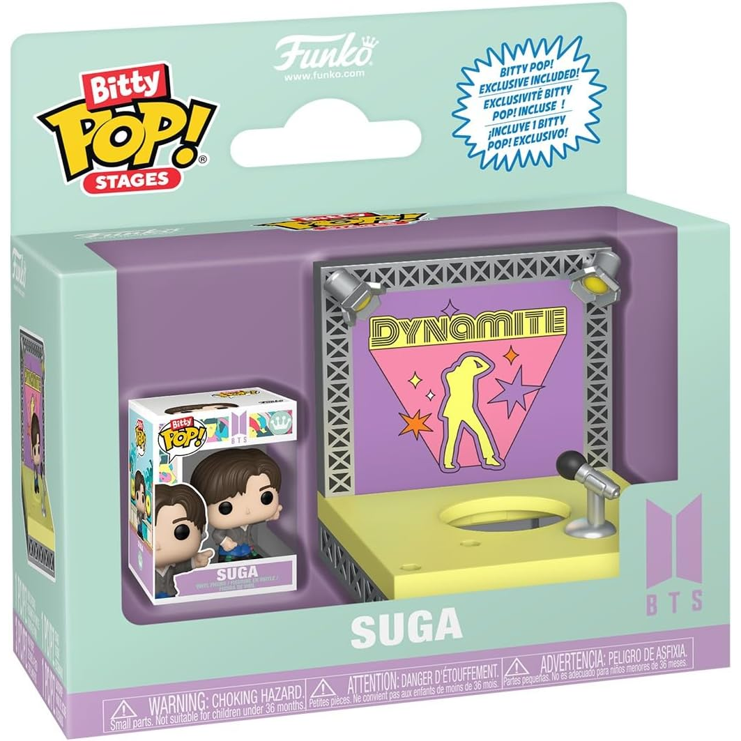 Funko Bitty Pop! Stages BTS: Suga (Dynamite) Mini Vinyl Figure 3cm Da Collezione