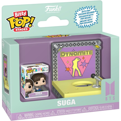 Funko Bitty Pop! Stages BTS: Suga (Dynamite) Mini Vinyl Figure 3cm Da Collezione