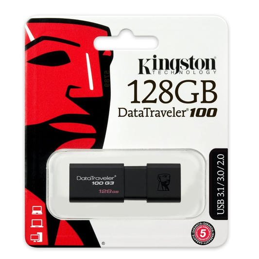 Kingston Pendrive Datatraveler 128Gb Dt100G3 Pennetta Usb 3.0 Chiavetta Memoria