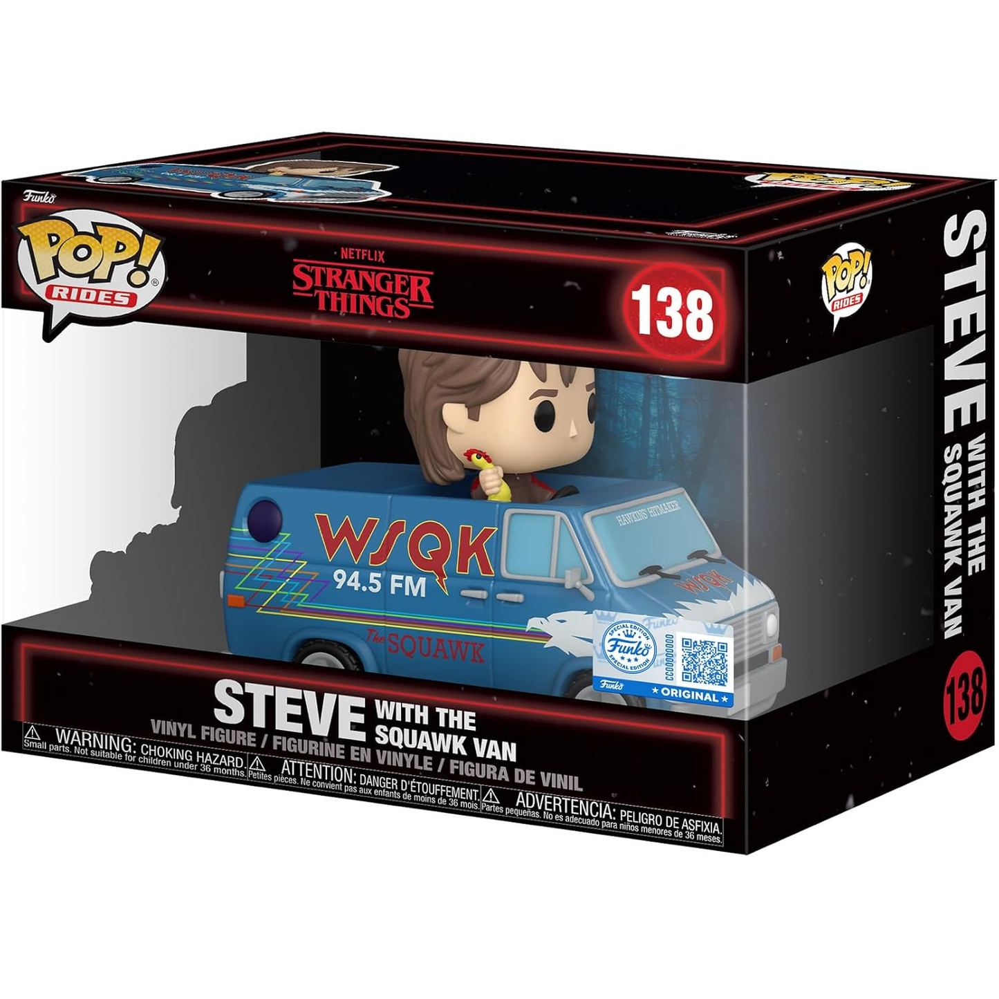 Funko Pop! Rides Stranger Things (138) Steve With The Squawk Van - Vinyl Figure 13cm