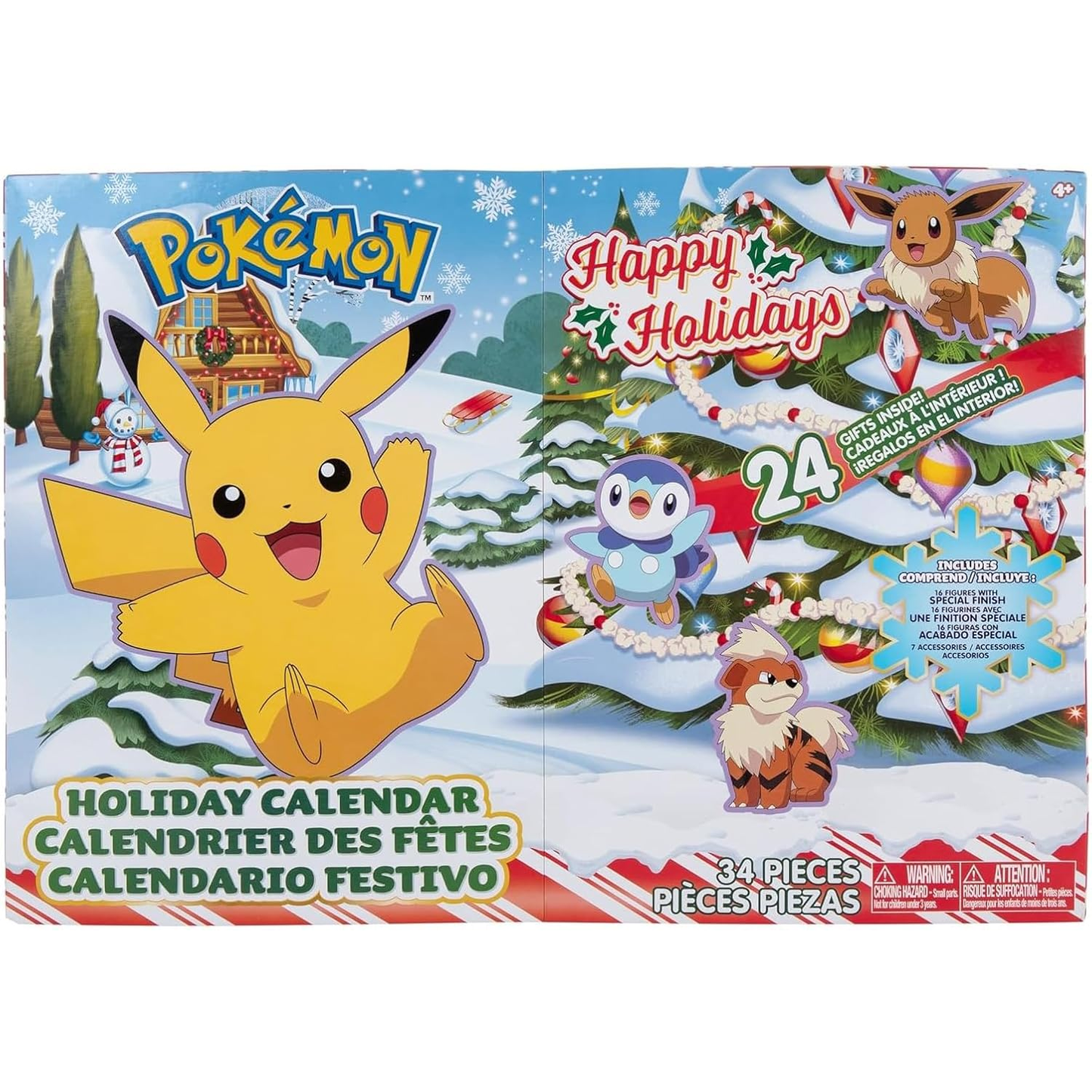 Pokemon Calendario dell'Avvento 2025 - 16 Mini Figure 6cm e Otto Accessori Unici