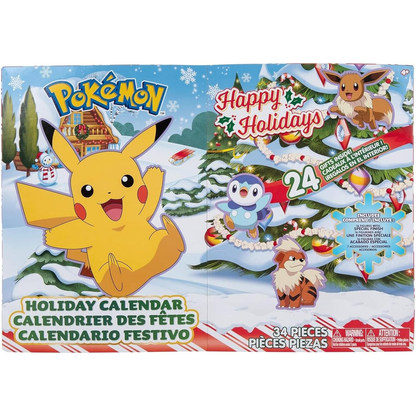 Pokemon Calendario dell'Avvento 2025 - 16 Mini Figure 6cm e Otto Accessori Unici