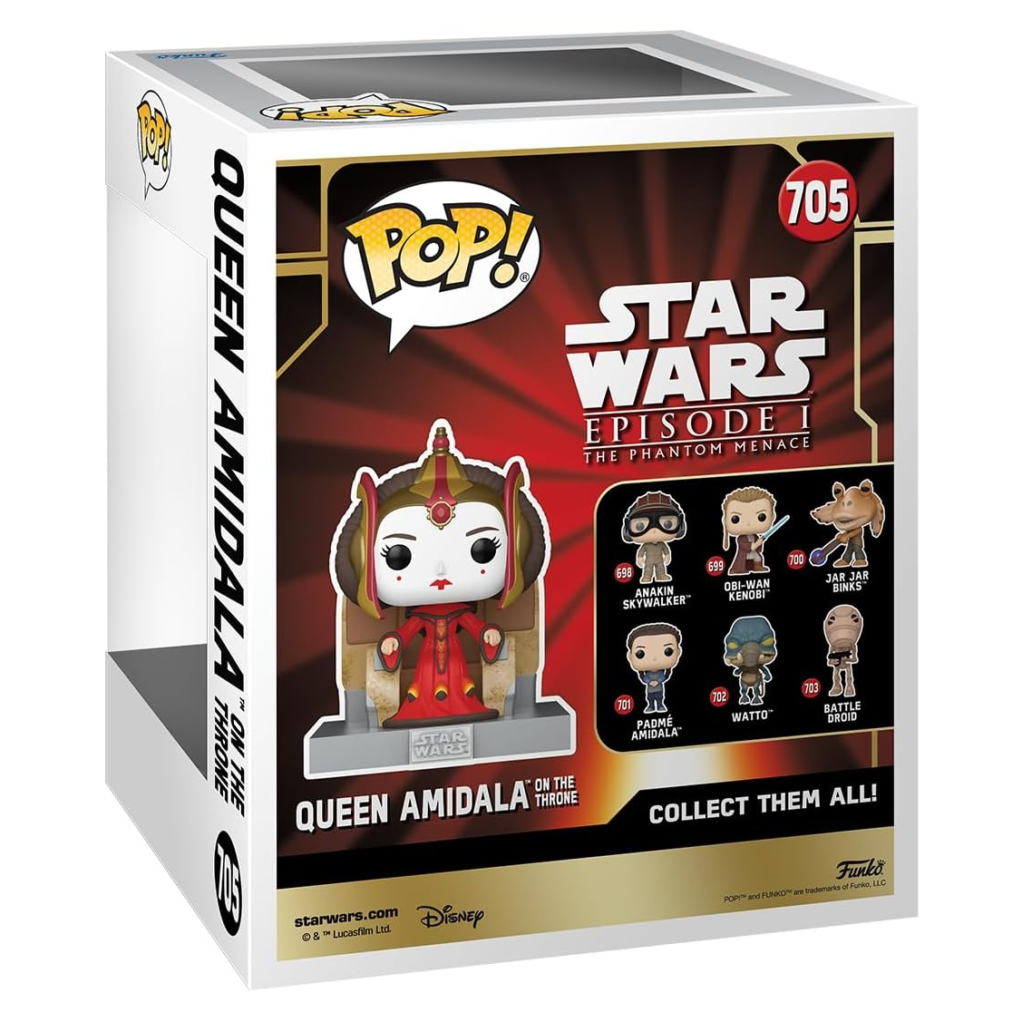 Funko Pop! Star Wars (705) Queen Amidala On The Throne - Vinyl Figure 9cm