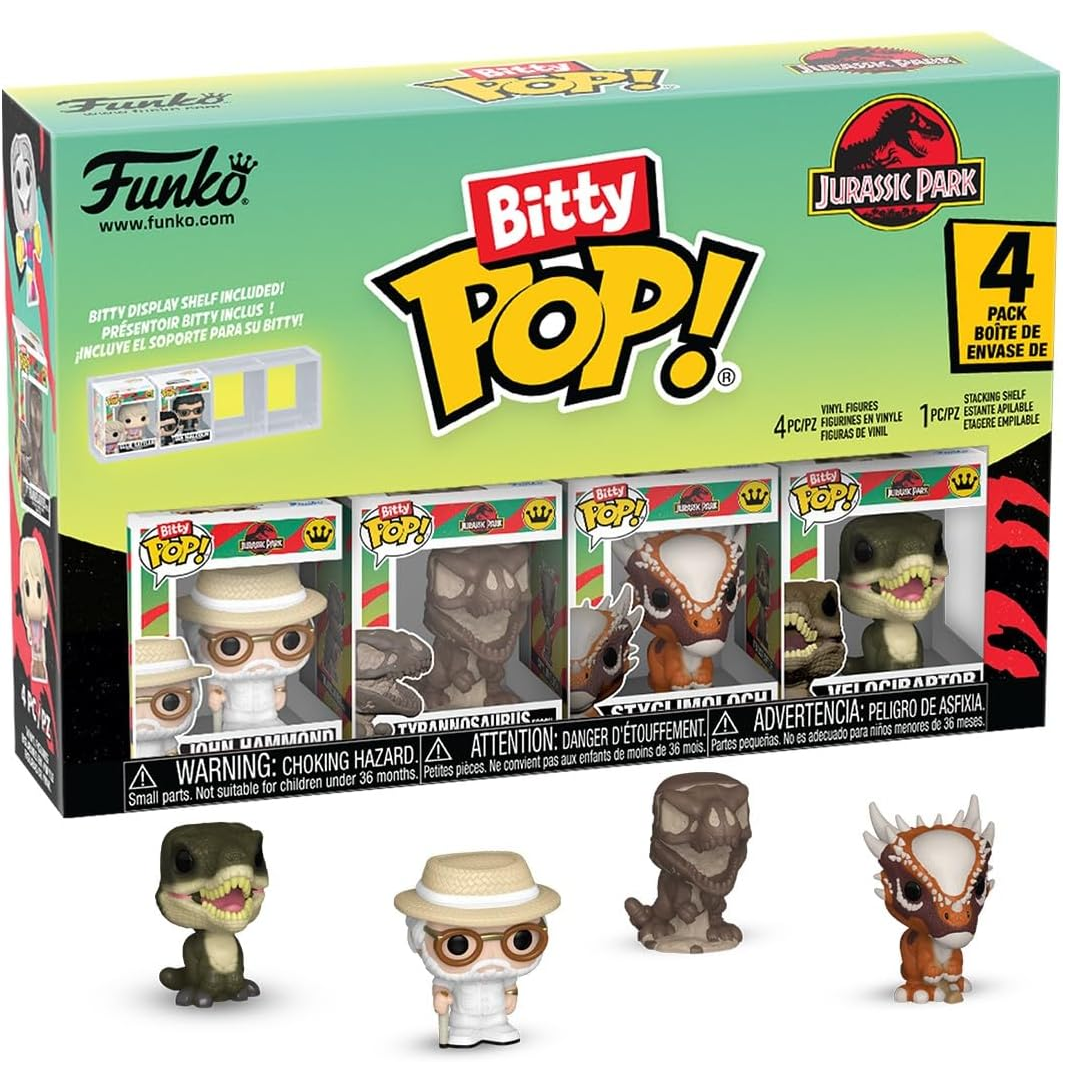 Funko Bitty Pop! Jurassic Park (4 Pack) w/ Bitty Display & Mystery Pop - Mini Vinyl Figure 2cm