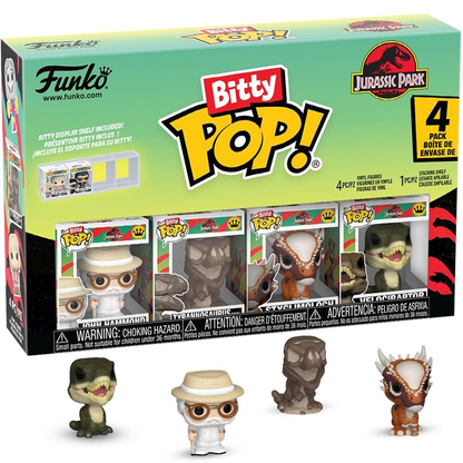 Funko Bitty Pop! Jurassic Park (4 Pack) w/ Bitty Display & Mystery Pop - Mini Vinyl Figure 2cm