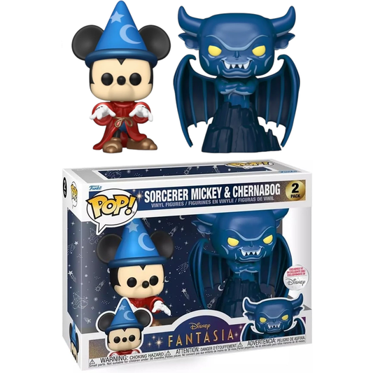 Funko Pop! 2 Pack Disney Fantasia - Sorcerer Mickey & Chernabog Vinyl Figure 9cm