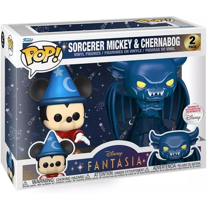 Funko Pop! 2 Pack Disney Fantasia - Sorcerer Mickey & Chernabog Vinyl Figure 9cm