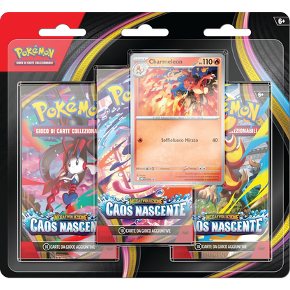 Pokémon: Blister 3 Buste + Carta Promo Megaevoluzione - Caos Nascente GCC (Edizione Italiana)