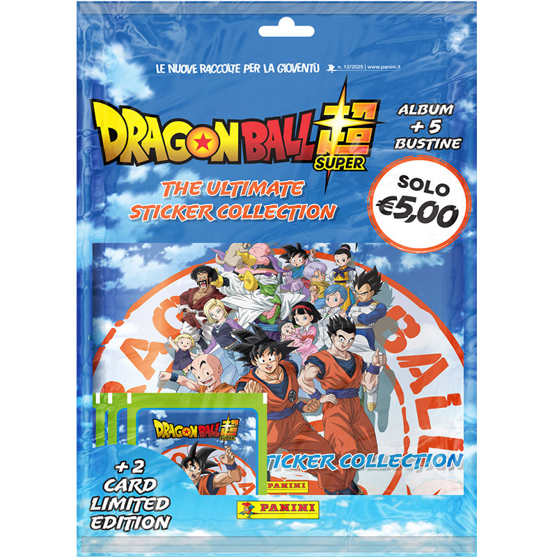 Panini Dragon Ball Super 2025 Starter Set 5 Bustine + 2 Card Limited Edition