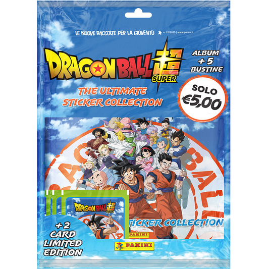Panini Dragon Ball Super 2025 Starter Set 5 Bustine + 2 Card Limited Edition