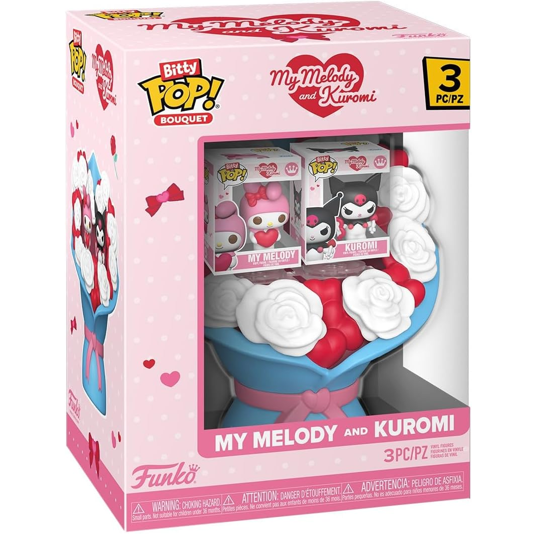 Funko Bitty Pop! Bouquet Hello Kitty - My Melody and Kuromi (3pz) San Valentino