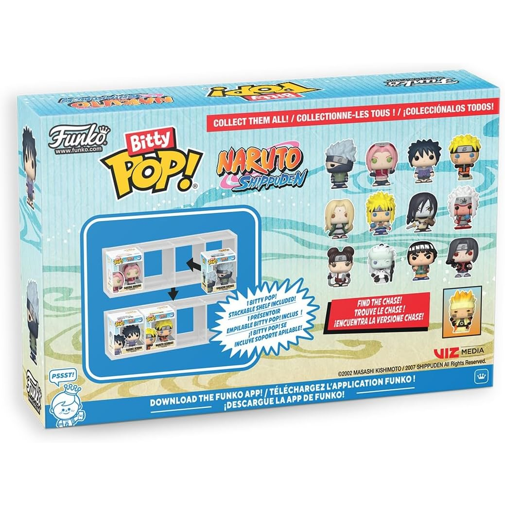 Funko Bitty Pop! Naruto Shippuden (4 Pack) w/ Bitty Display - Mini Vinyl Figure 2cm