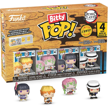 Funko Bitty Pop! Demon Slayer (4 Pack) w/ Bitty Display Chase Edition - Mini Vinyl Figure 2cm