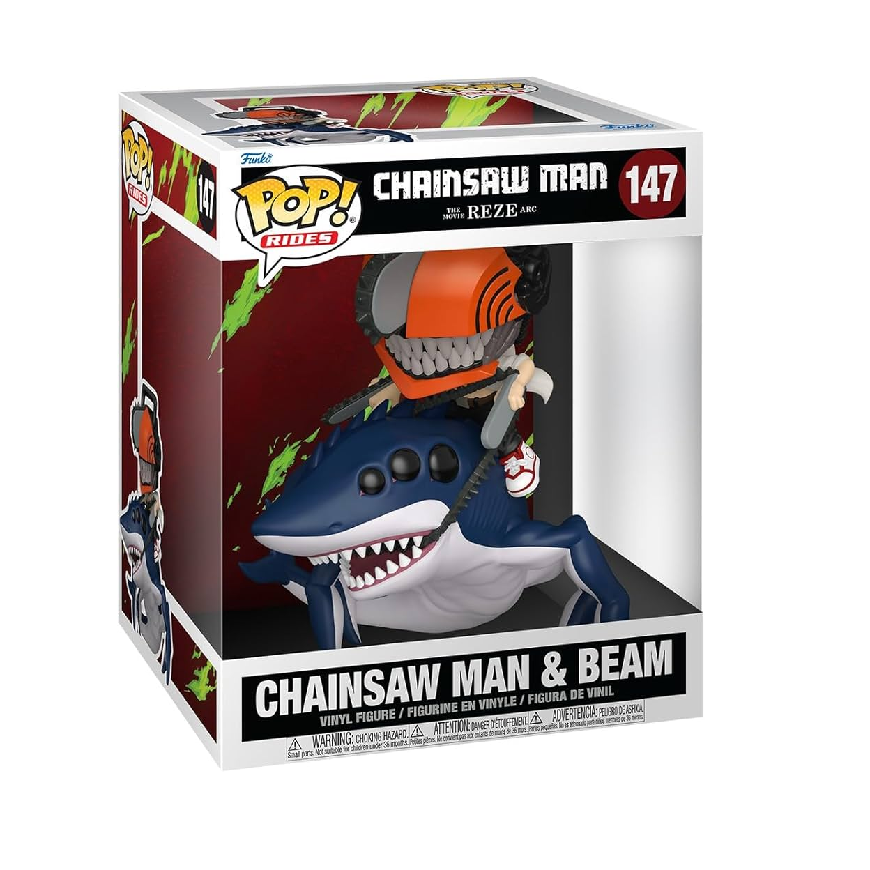 Funko Pop! Rides: Chainsaw Man The Movie Reze Arc (147) Chainsaw Man & Beam - Vinyl Figure 17cm