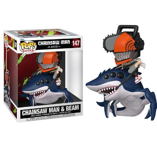 Funko Pop! Rides: Chainsaw Man The Movie Reze Arc (147) Chainsaw Man & Beam - Vinyl Figure 17cm