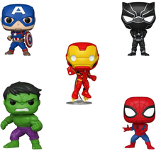 Funko Pop! Marvel: SpiderMan, IronMan, Captain America, Hulk, Black Panter (5 Pack) Vinyl Figure 9Cm