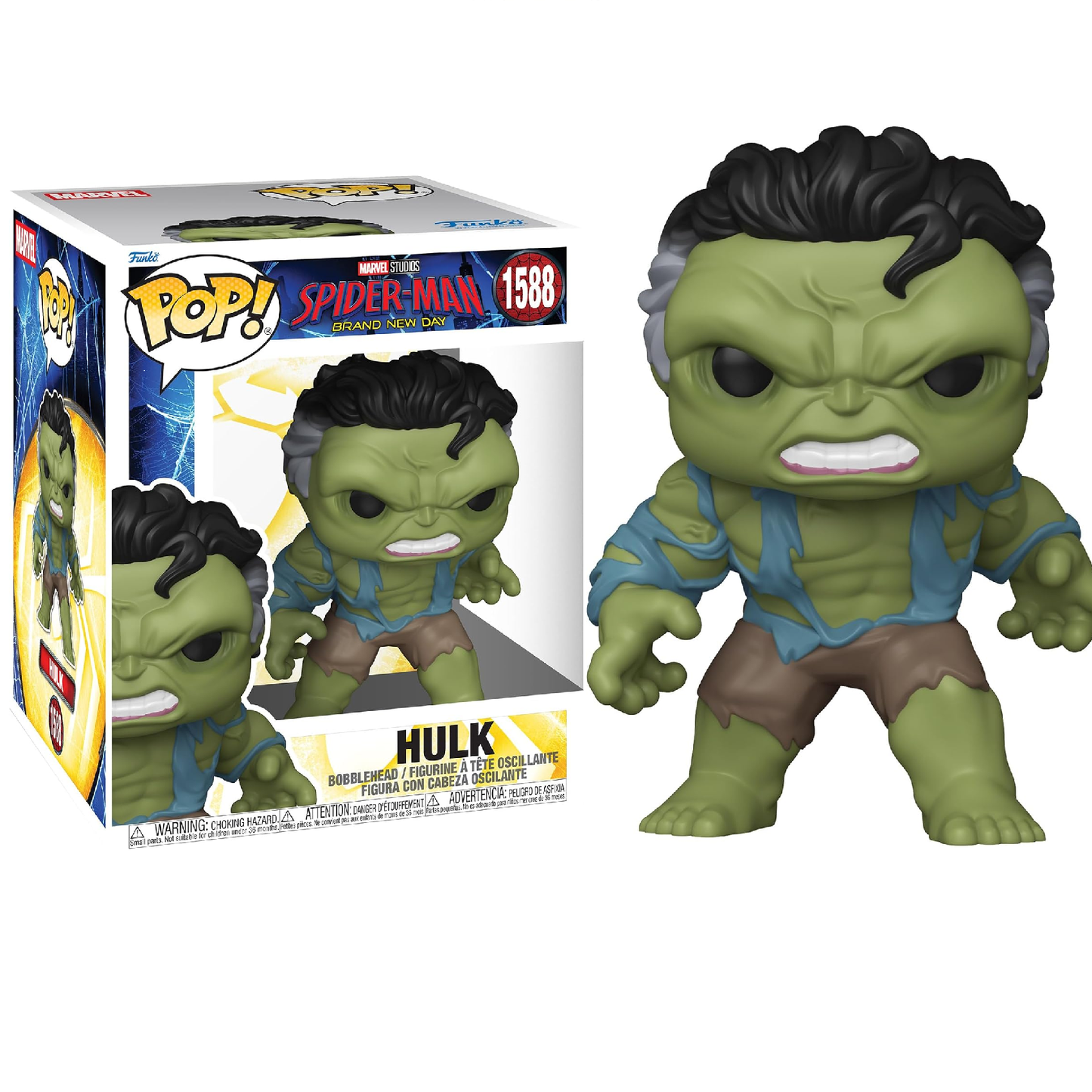 Funko Pop! Marvel: Spiderman Brand New Day - (1588) Hulk Figure Bobble Head - Vinyle 14cm