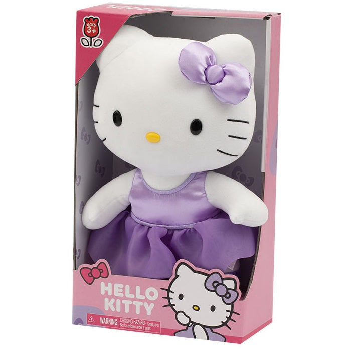Peluche Hello Kitty Vestitino Viola 30Cm Pupazzo Morbido Da Collezione Plh1076