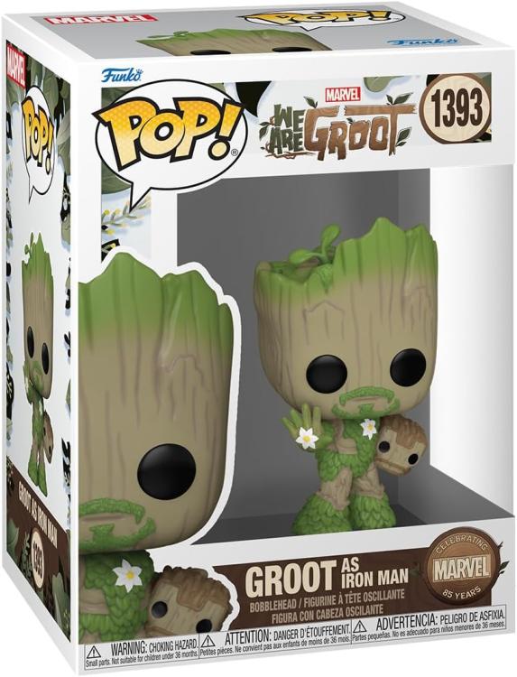 Funko Pop ! Marvel Wag - Iron Man We Are Groot - (1393) Statua Vinyl Figure 9Cm