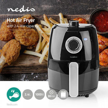 Nedis Friggitrice Ad Aria Calda Senza Olio Forno 2.4L Frigge Cuoce Arrosto 1000W
