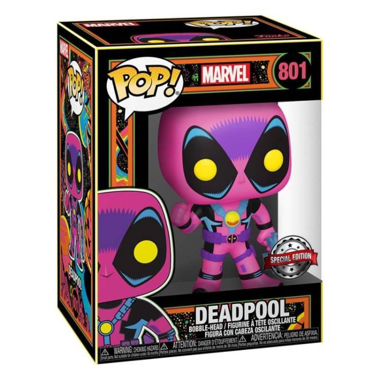 Funko Pop ! Marvel Studios Blacklight (801) Deadpool Statuetta Vinyl Figure 9Cm