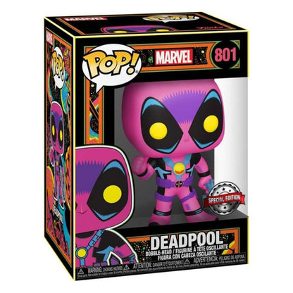Funko Pop ! Marvel Studios Blacklight (801) Deadpool Statuetta Vinyl Figure 9Cm