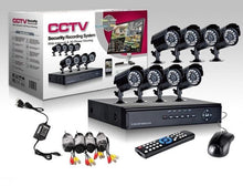 Kit Videosorveglianza 8 Canali Telecamera Infrarossi+Dvr+Alimentatore Telecamere