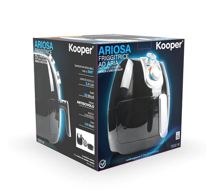 Kooper Friggitrice Ad Aria Ariosa 4.2Lt - Cestello 2.8Lt 1500W Nera Antiaderente
