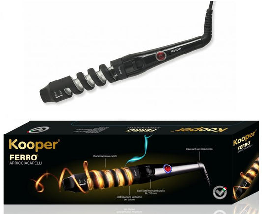 Kooper Piastra Arricciacapelli Ceramica 40W Riscaldamento Rapido Boccoli Ricci