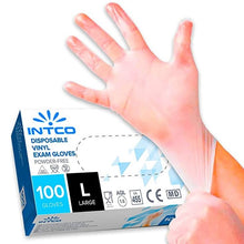 100 Guanti In Vinile Senza Polvere/Lattice Ipoallergenici Trasparenti Monouso |L