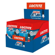 24pz LOCTITE SUPER ATTAK ORIGINAL 3gr ESPOSITORE COLLA VERSATILE MULTIUSO ATTACK