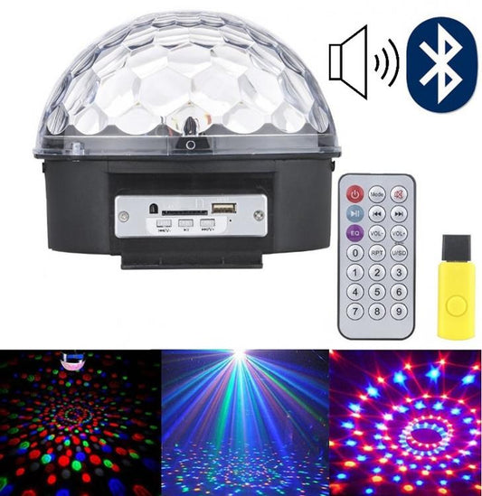 Proiettore Luci Effetti Led Discoteca Dj Rgb Sfera Multicolore Usb Bluetooth Mp3