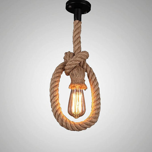 Portalampada E27 In Corda Lampadario A Sospensione Led Pendente Soffitto Vintage