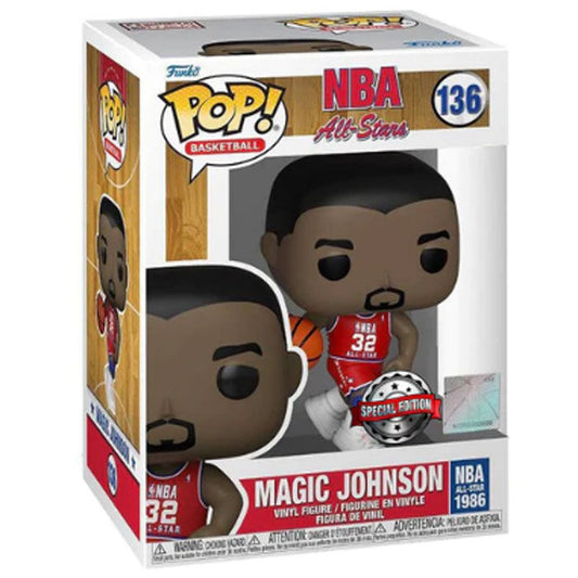 Funko Pop Basketball Nba All-Stars 1986 Magic Johnson (136) Vinyl Figure Basket