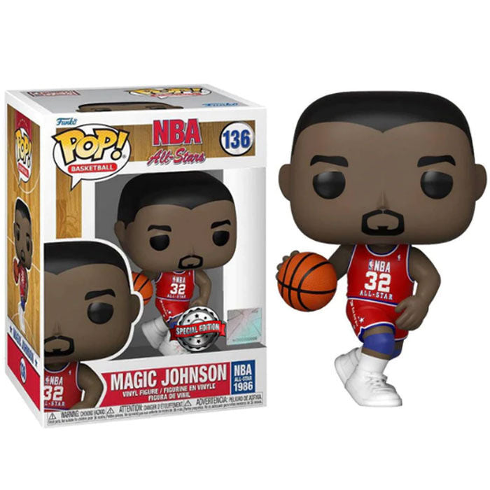 Funko Pop Basketball Nba All-Stars 1986 Magic Johnson (136) Vinyl Figure Basket