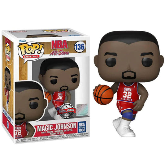 Funko Pop Basketball Nba All-Stars 1986 Magic Johnson (136) Vinyl Figure Basket