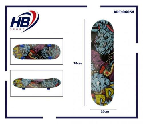 Hb Sport Skateboard Completo Ragazzi/Adulto Unisex Skate In Legno 06054 70Cm