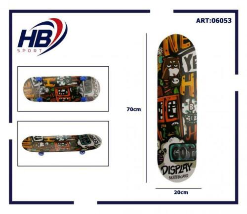 Hb Sport Skateboard Completo Ragazzi/Adulto Unisex Skate In Legno 06053 70Cm