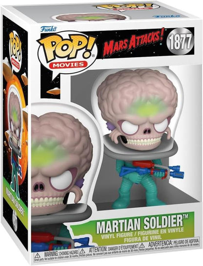 Funko Pop! Movies: Mars Attacks Film (1877) - Martian Soldier Viynil Figure 9Cm