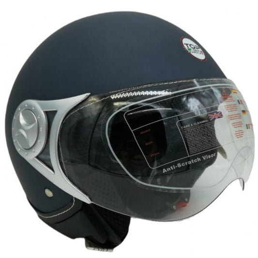 CASCO JET SIRIO MATT MOTO SCOOTER OMOLOGATO ECE VISIERA REMOVIBILE (BLU tg.M)